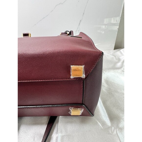 Michael Kors Collection GRACIE Tote Burgundy Leather + Python Embossed Wallet - Picture 13 of 16